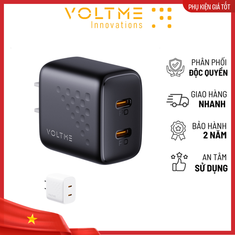 Cốc Sạc Nhanh Voltme Revo 20 Duo Lite PD 2 cổng Type-C 