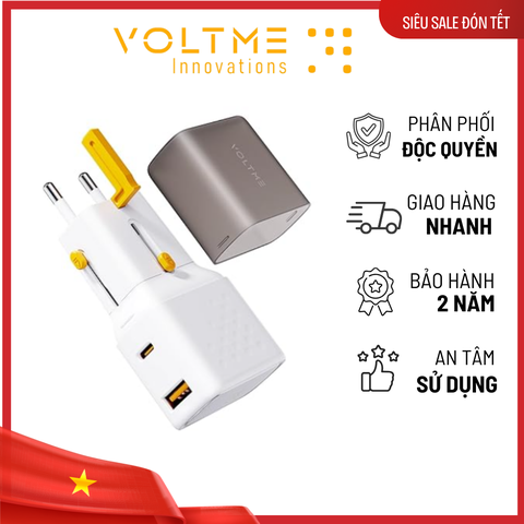 Bộ Sạc Nhanh Đa Năng Voltme Vito Go EzTravel Travel Adapter 35W (USB + Type C) 