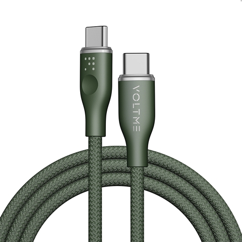 Cáp Sạc Nhanh Powerlink Rugg Type C to Type C 3.3f (3A) voltme-cap-sac-nhanh-voltme-powerlink-rugg-ctc-3-3f-3a-voltmevietnam.vn-mau-xanh-la