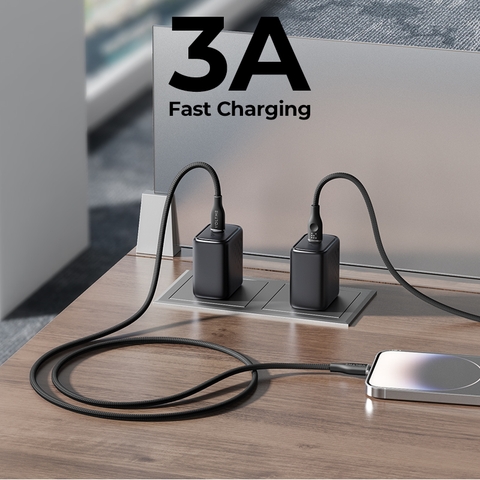 Cáp Sạc Nhanh Voltme Powerlink Rugg Type-C to Lightning 4.0f (3A) 
