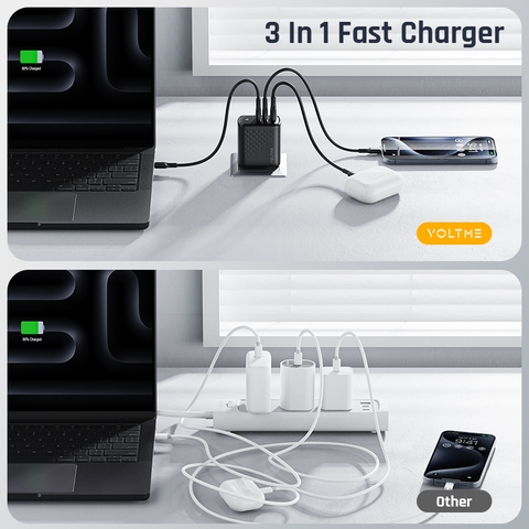 Cốc Sạc Nhanh Voltme 3in1 Revo 67W Power Delivery (2 Type-C, 1 USB) voltme-coc-sac-nhanh-voltme-3in1-revo-67w-power-delivery-2-type-c-1-usb-voltmevietnam.vn