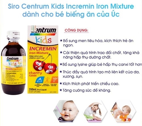 Siro cho trẻ biếng ăn Centrum Kids Úc