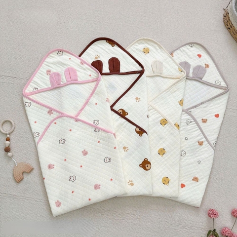 Ủ choàng xô trần hàn tai gấu Lucky cho bé