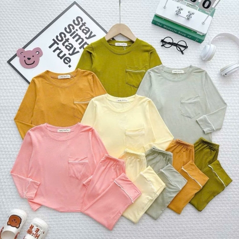 Bộ dài thun lạnh Minkymom trơn túi viền