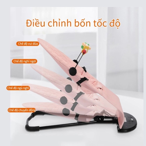 Ghế nhún kiêm bập bênh Love Baby vải cotton cho bé