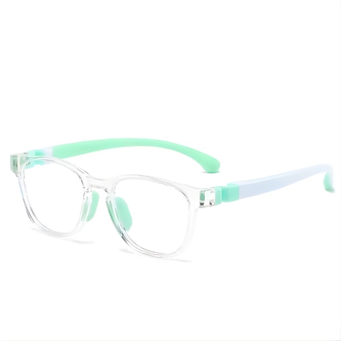 Mắt kính chống ánh sáng xanh gọng silicon vuông bầu 02