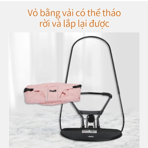 Ghế nhún kiêm bập bênh Love Baby vải cotton cho bé