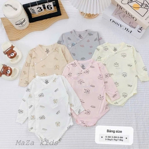 Body chip dài tay in họa tiết Maza kids cho bé