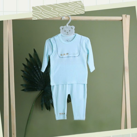 Bộ sơ sinh Hrnee dài cài chéo mix Modal cho bé