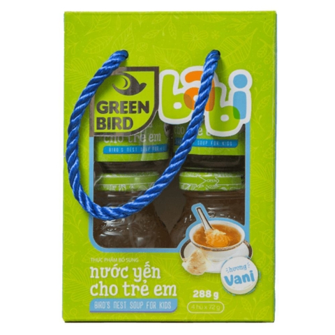 Nước yến sào nguyên chất Green Bird Babi vị vani cho bé 9M+ (72g)