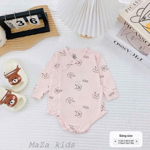 Body chip dài tay in họa tiết Maza kids cho bé