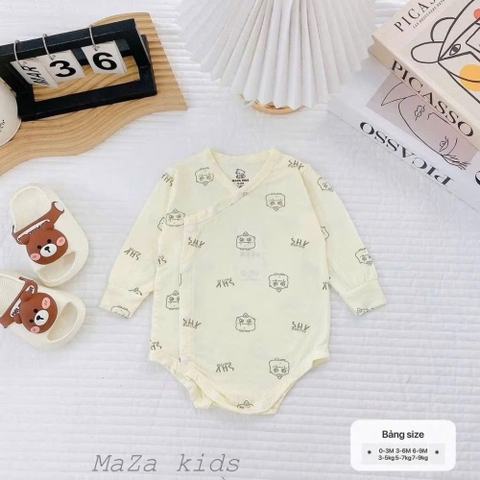Body chip dài tay in họa tiết Maza kids cho bé