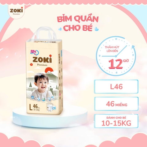 Tã bỉm quần Zoki Premium Nhật Bản Vàng