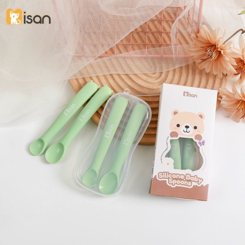 Misan Set 2 thìa silicon cho bé ăn dặm