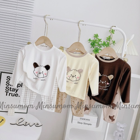 Bộ dài Minsumom in hình gấu cho bé