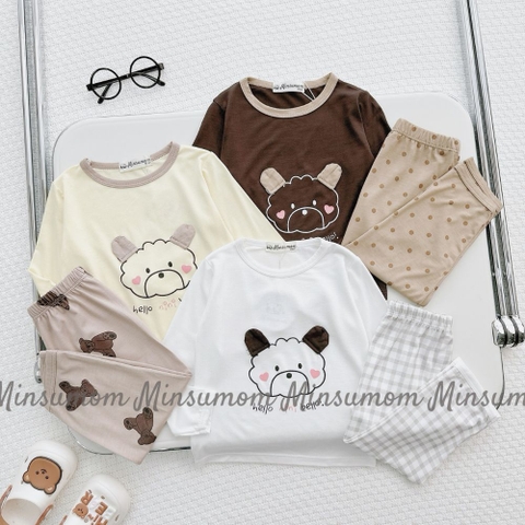 Bộ dài Minsumom in hình gấu cho bé