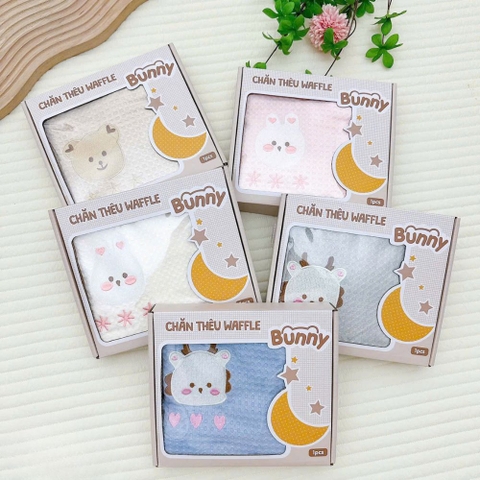 Chăn thêu gấu thỏ Bunny cho bé