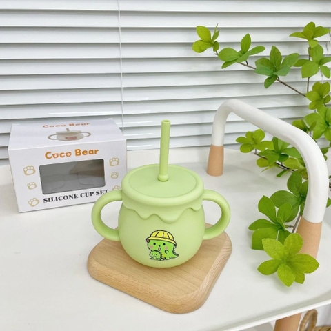 Cốc tập hút silicon Cocobear 1 nắp cho bé