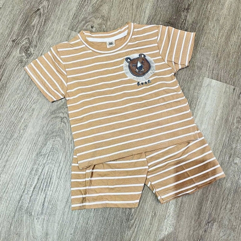 Bộ cộc tay cotton họa tiết động vật cho bé trai
