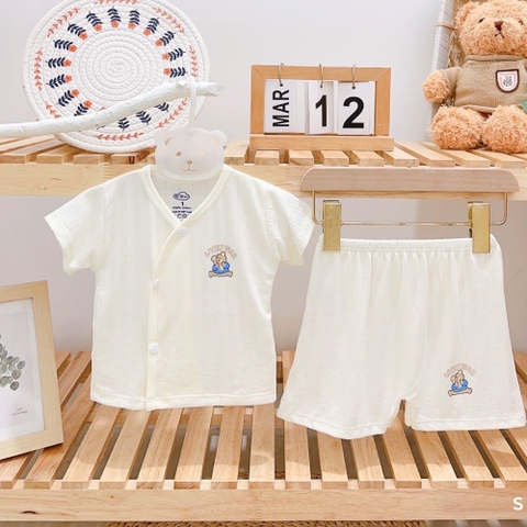 Bộ cộc tay sơ sinh cài chéo Himom