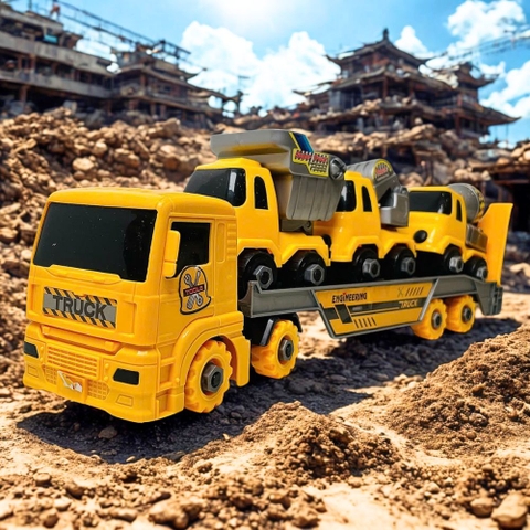 Hộp xe chở xe công trình cho bé