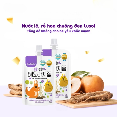 Nước ép Lê, Rễ Hoa Chuông Đen Lusol cho bé 6M+
