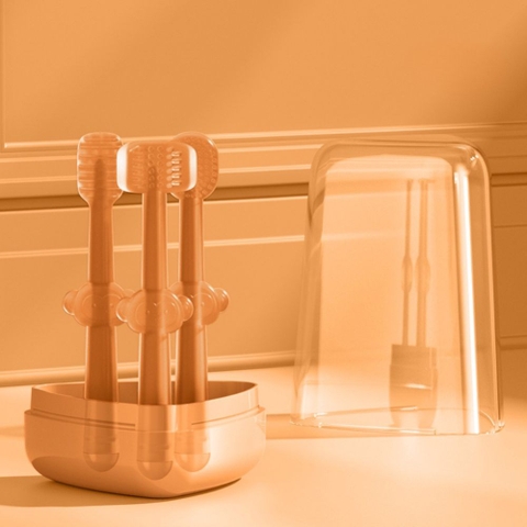 Set hộp 3 bàn chải đánh răng silicone 3 giai đoạn cho bé từ 0-18M