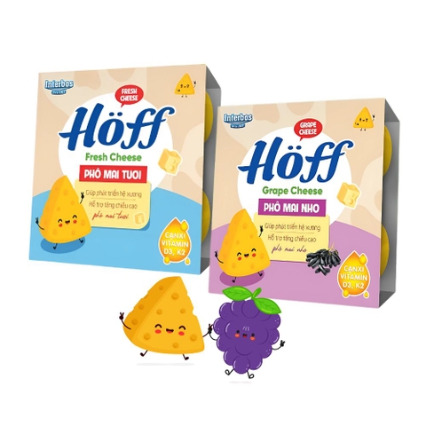 Phô mai tươi Hoff bổ sung Canxi, Vitamin D3K2 cho bé 1Y+