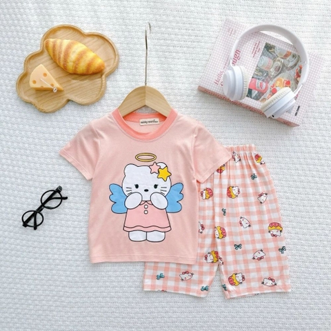 Bộ tay ngắn quần lửng thun lạnh Minkymom in hình cho bé