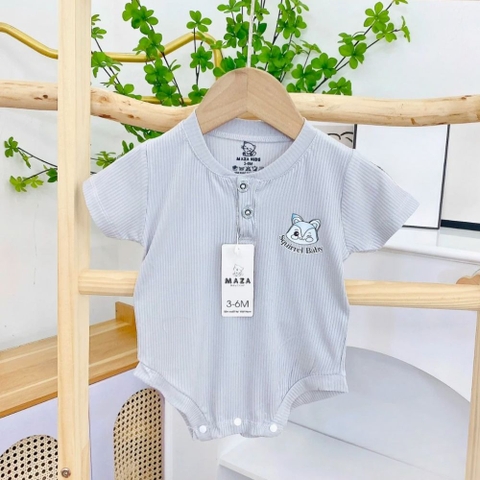 Body chip cộc tay Maza Kids nút cổ trụ in ngực