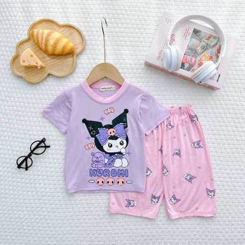Bộ tay ngắn quần lửng thun lạnh Minkymom in hình cho bé