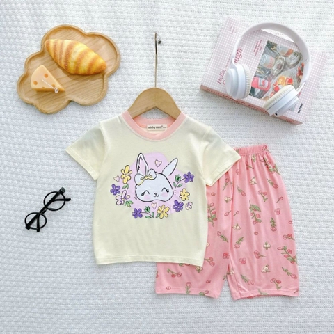 Bộ tay ngắn quần lửng thun lạnh Minkymom in hình cho bé