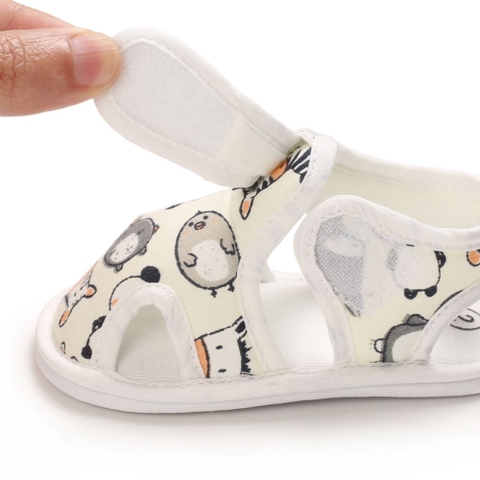 Giày vải tập đi đế mềm in họa tiết động vật cho bé