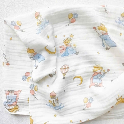 Set túi 2 khăn tắm xô họa tiết cổ tích cho bé