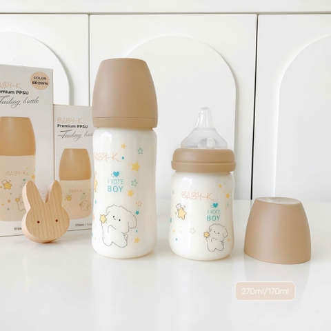 Bình sữa PPSU cổ rộng Baby K họa tiết cho bé