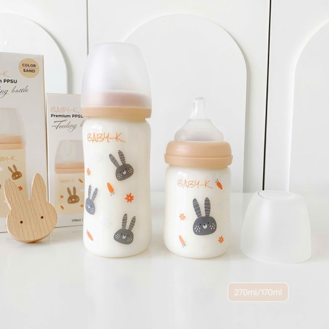 Bình sữa PPSU cổ rộng Baby K họa tiết cho bé
