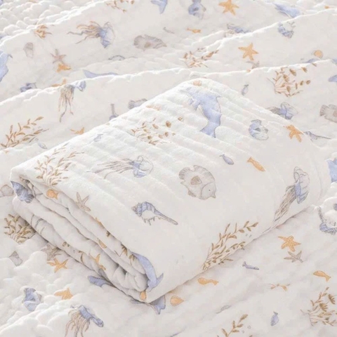 Set túi 2 khăn tắm xô họa tiết cổ tích cho bé