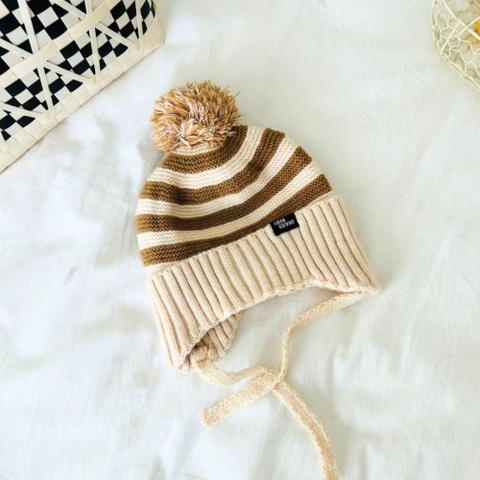 Nón mũ len cột dây HienBaby kẻ sọc