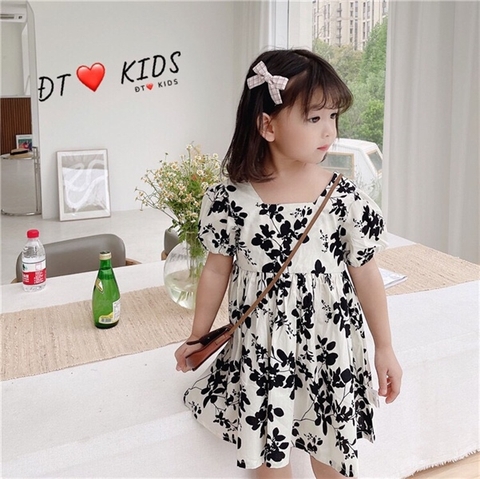 Đầm hoa nhí nơ lưng