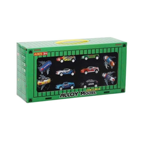 Hộp container mô hình xe và máy bay kim loại mini