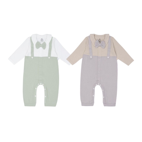 Body dài tay giả yếm cổ Peter Pan Bubaby