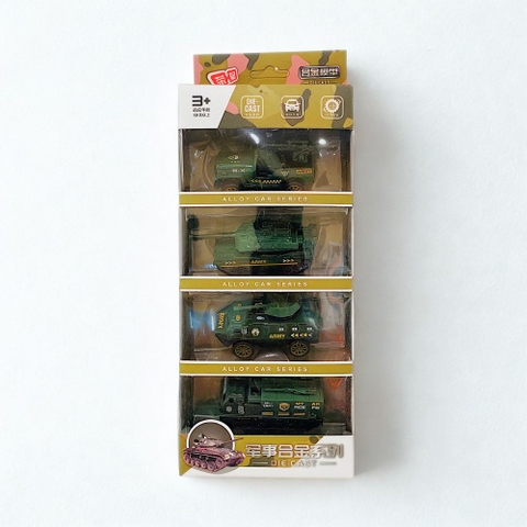 Hộp 4 mô hình xe quân sự cho bé