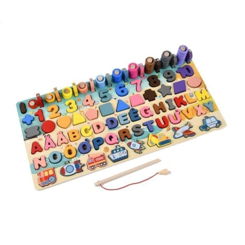 Bảng gỗ logic ghép hình chữ cái tiếng Việt 6 in 1