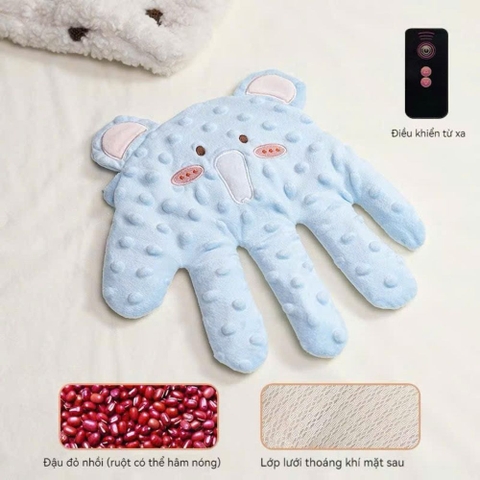 Gối bàn tay hạt đậu ru ngủ vỗ mông kèm bộ điều khiển