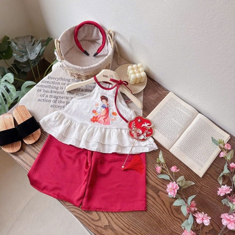Set bộ yếm Trung Thu gấm lụa cho bé