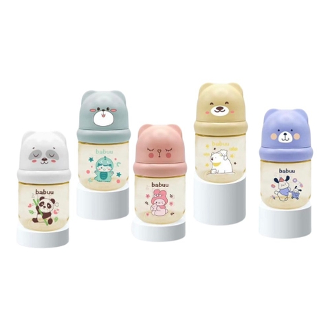 Bình sữa PPSU Babuu nắp hình thú cho bé