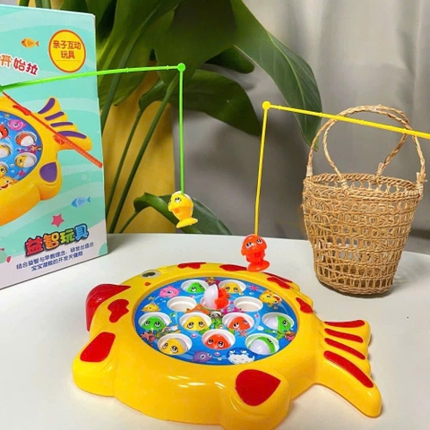 Hộp đồ chơi câu cá hình Cá kèm rổ đựng