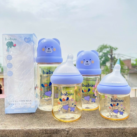 Bình sữa PPSU Babuu nắp hình thú cho bé