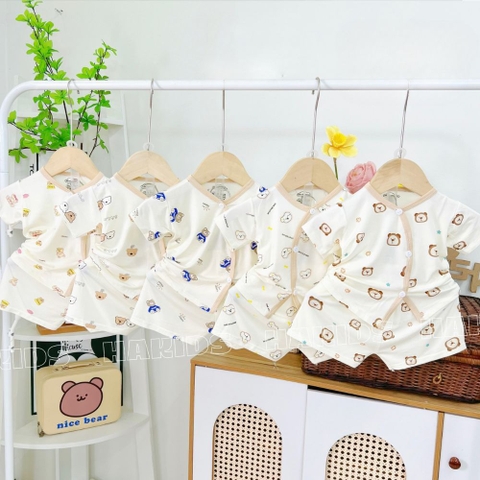 Bộ cộc sơ sinh thun lạnh Hà Kids cho bé
