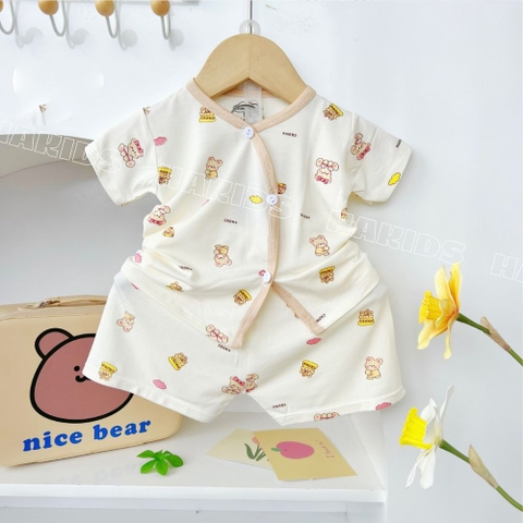 Bộ cộc sơ sinh thun lạnh Hà Kids cho bé